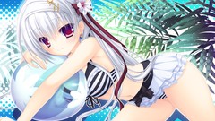 Anime red eyes anime girls mikagami mamizu ecchi bikini