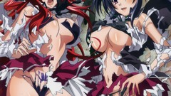 Anime red eyes anime girls purple hair redheads boobs gremory 