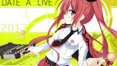 Anime red eyes anime girls redheads twintails date a live hair 