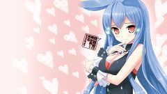 Anime red eyes blush long hair anime girls animal ears cleavage 