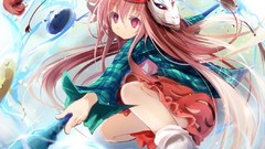 Anime red eyes long hair anime girls touhou Hata no Kokoro