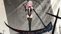 Anime red eyes pink hair anime girls short hair guilty crown 