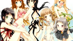 Anime Ribbons blondes blush long hair anime girls blue eyes 