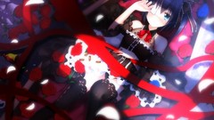 Anime Ribbons blush lying down takanashi rikka chuunibyou demo 