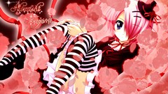 Anime Ribbons pink hair anime girls akane-iro ni somaru saka 