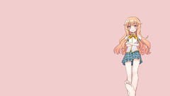 Anime Ribbons skirts smiling anime girls minimalistic GJ-bu 
