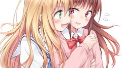 Anime saki yuri Simple Background Oohoshi Awai Takakamo Shizuno