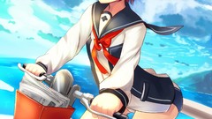 Anime sakura blush anime girls school uniforms short hair 