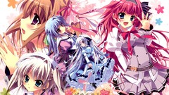 Anime sakura white hair blue hair pink hair long hair pink eyes 