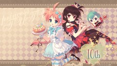 Anime santa pink eyes anime girls blue eyes brunettes orange 