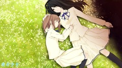 Anime schoolgirls school uniforms lying down Kara no Shoujo 