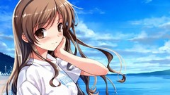 Anime schoolgirls skirts long hair short hair misaki kurehito 