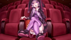Anime seats stockings hoodies anime girls Theater seats