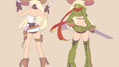 Anime Simple Background cowboy hats