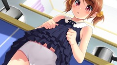 Anime skirts anime girls brunettes panties twintails lolicon 