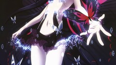 Anime skirts long hair accel world black hair ecchi kuro yuki 