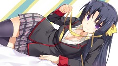 Anime skirts long hair anime girls school uniforms black hair 