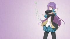 Anime skirts long hair anime girls school uniforms purple hair 