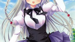 Anime skirts long hair parasol school uniforms duplicate 