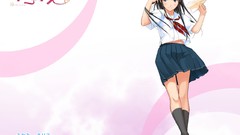 Anime socks long hair brunettes school uniforms seifuku 