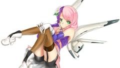 Anime stockings pink hair green eyes short hair Tekken alisa