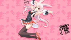 Anime stockings pink hair long hair anime girls animal ears 