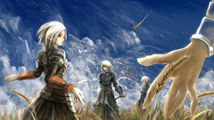 Anime sword skirt sky