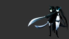 Anime Swords anime girls green eyes black rock shooter Simple 