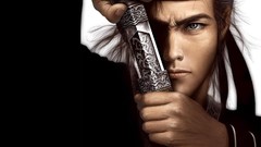 Anime swordsman swordman artwork