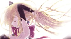 Anime tears gloves Ribbons blondes elbows long hair anime girls 