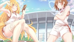 Anime telephone blondes anime girls wink misaka mikoto toaru 