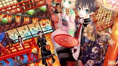 Anime tie blondes anime girls green eyes ao no exorcist okumura 