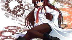 Anime tie gears blush anime girls makise kurisu steins gate 