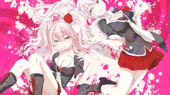 Anime tie pink hair anime girls boots blue eyes seifuku 