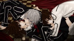 Anime vampire knight lying down yuki cross Kuran Kaname anime 