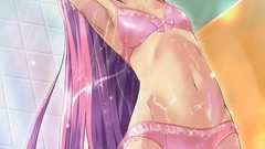 Anime wet long hair anime girls green eyes shower hayate no 