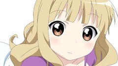 Anime white background blondes anime girls brown eyes yuru yuri 