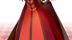 Anime white background horns red eyes blush anime girls 