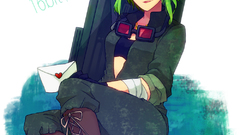 Anime white background letter goggles short hair vocaloid 