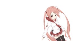 Anime white background pink hair anime girls school uniforms 