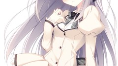 Anime white background red eyes stockings blush anime girls 