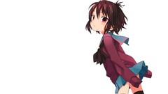 Anime white background skirts anime girls brunettes school 