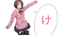 Anime white background skirts pink eyes anime girls brunettes 