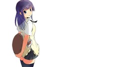 Anime white background skirts smiling long hair anime girls 