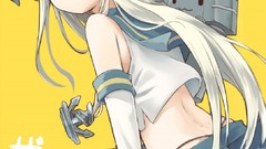 Anime white hair anime girls kantai collection striped legwear 