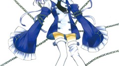 Anime white hair chains anime girls blue eyes bondage pandora 