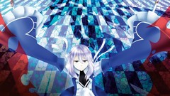 Anime white hair gray eyes anime girls tights pandora hearts 