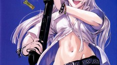 Anime white hair long hair anime girls blue eyes Jormungand 