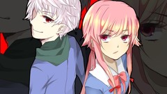 Anime white hair red eyes pink hair pink eyes anime girls mirai 