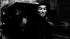 Anonymous grayscale Guy Fawkes
